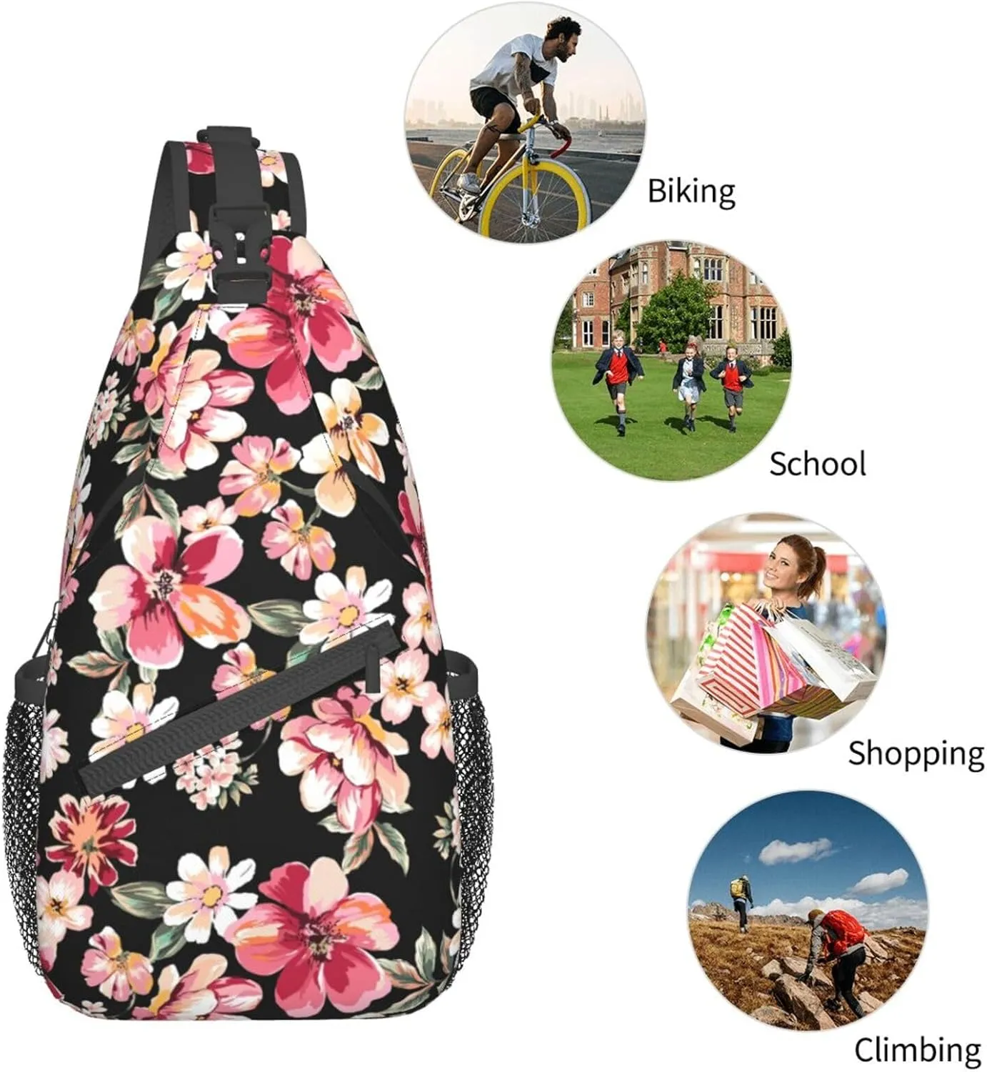 VOOHDDY Sling Bag For Women Men Travel Hiking Backpack Crossbody Shoulder Chest Bags Casual Daypack Sport
