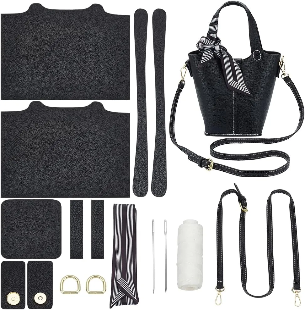 WADORN DIY PU Leather Handbag Making Kit, Women‘s Shoulder Bag Making Set for DIY Purse Making Leather Shoulder Handmade Bag Sewing Accessories for Woman Birthday Holiday Day DIY Craft