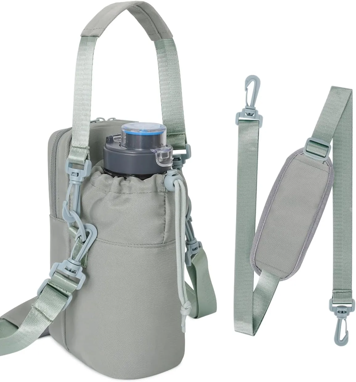 Wandering Nature Water Bottle Holder with Strap 32oz Insulated Water Bottle Carrier Sling Bag with Phone Pocket Water Bottle Pouch for Hiking Walking(Patent Pending)…