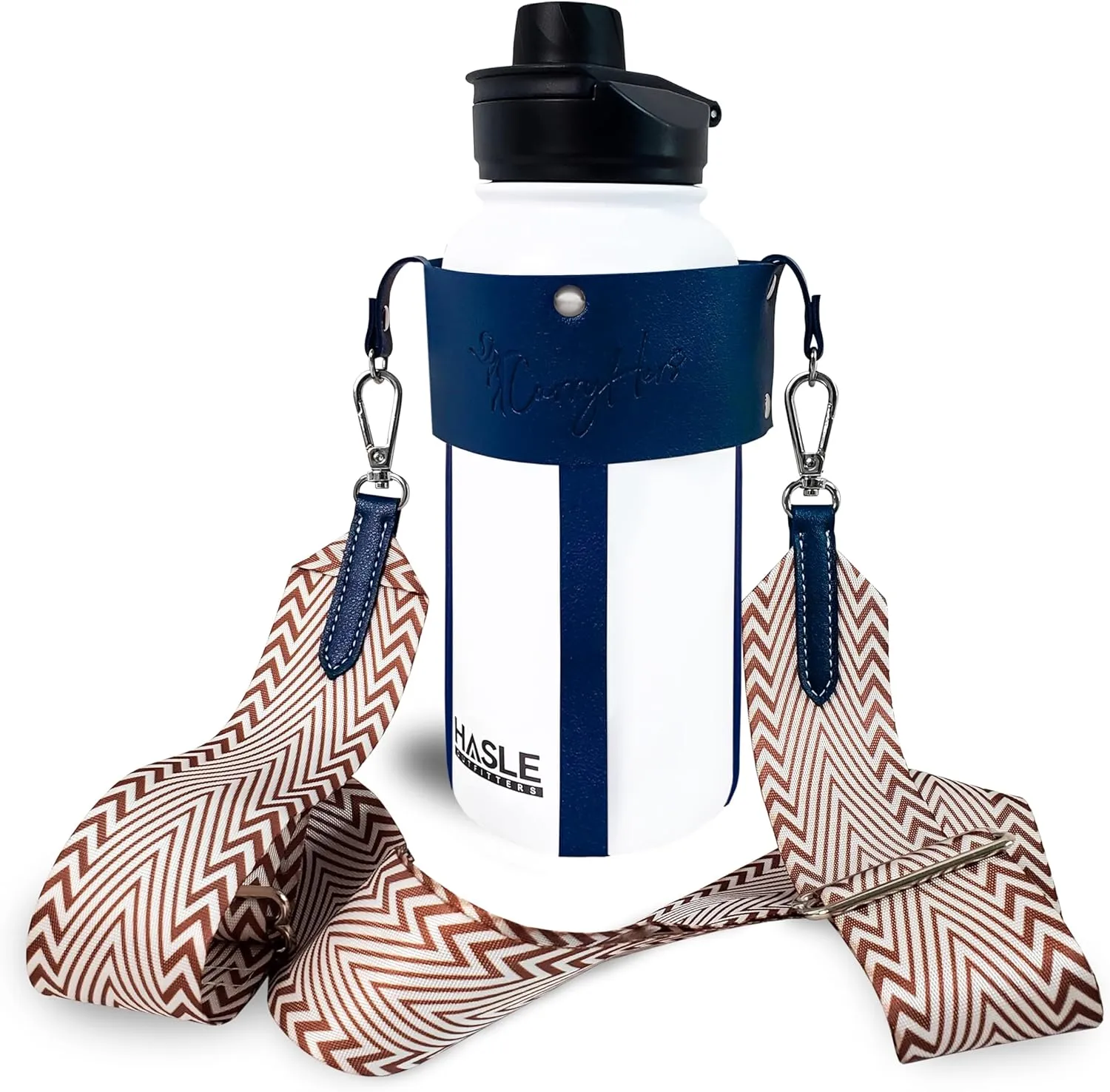 Water Bottle Sling - Women's Wide-Mouth Bottle Carrier - Tumbler Holder for 30 oz to 40 oz - Walking & Hiking