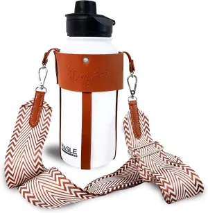 Water Bottle Sling - Women's Wide-Mouth Bottle Carrier - Tumbler Holder for 30 oz to 40 oz - Walking & Hiking