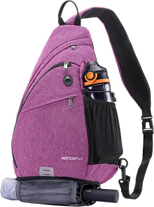 WATERFLY Sling Bag Crossbody Backpack: Over Shoulder Daypack Casual Cross Chest Side Pack