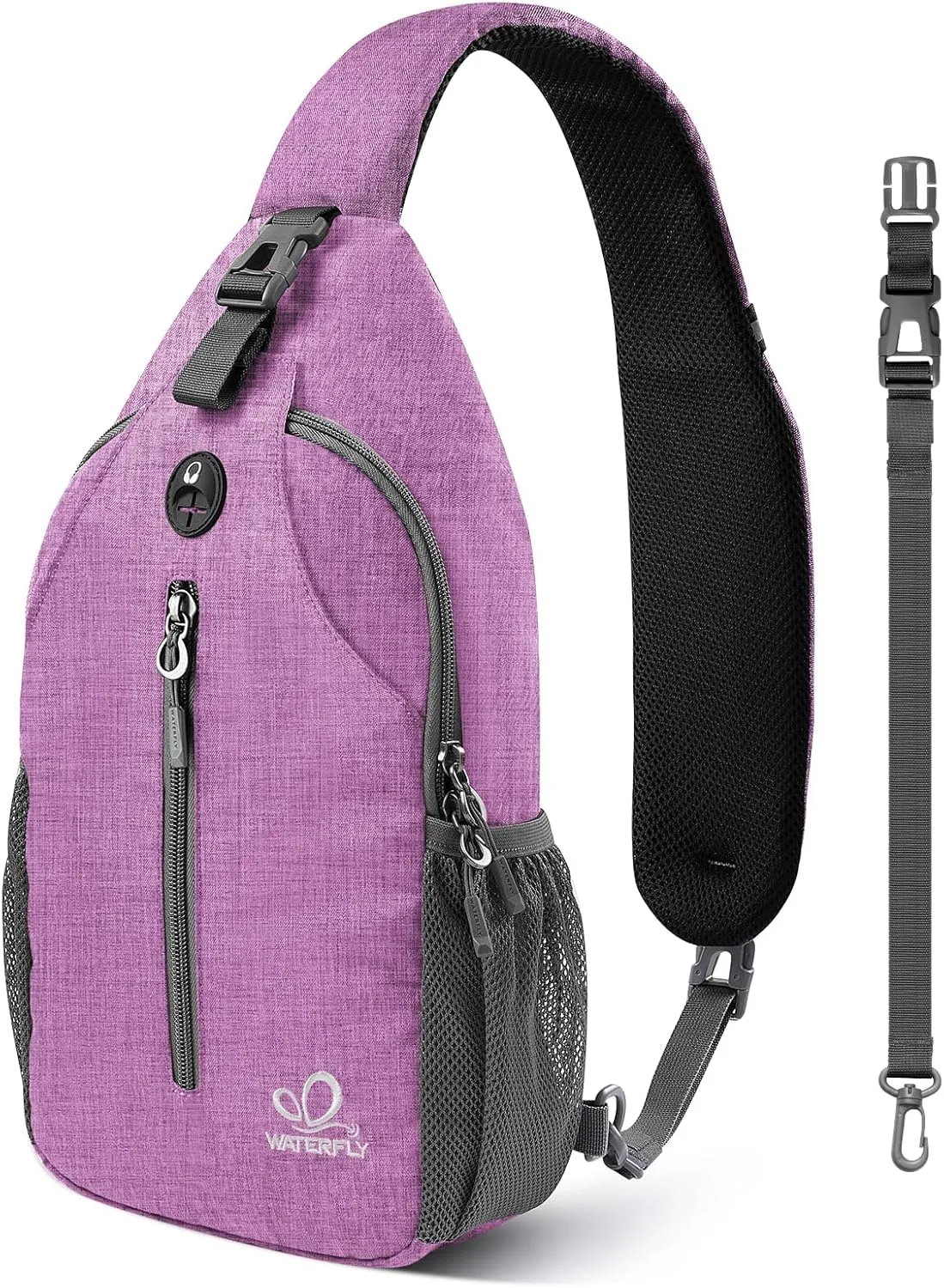 WATERFLY Small Hiking Sling Backpack: Crossbody Sling Bag Chest Bag Daypack for Women with Skin-Friendly Shoulder Strap
