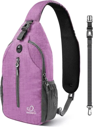 WATERFLY Small Hiking Sling Backpack: Crossbody Sling Bag Chest Bag Daypack for Women with Skin-Friendly Shoulder Strap