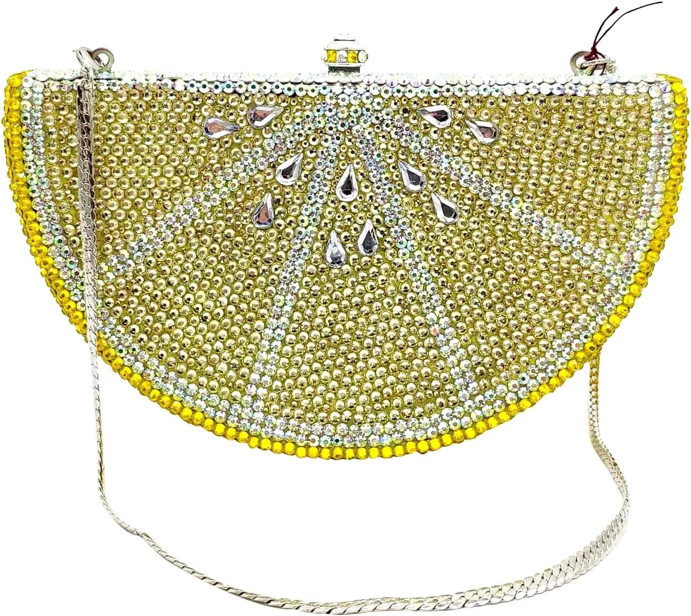 Watermelon Slice Crystal Clutch Bag Women Fruits Evening Handbags Bridal Party Rhinestone Purse Wedding Bag,Mini
