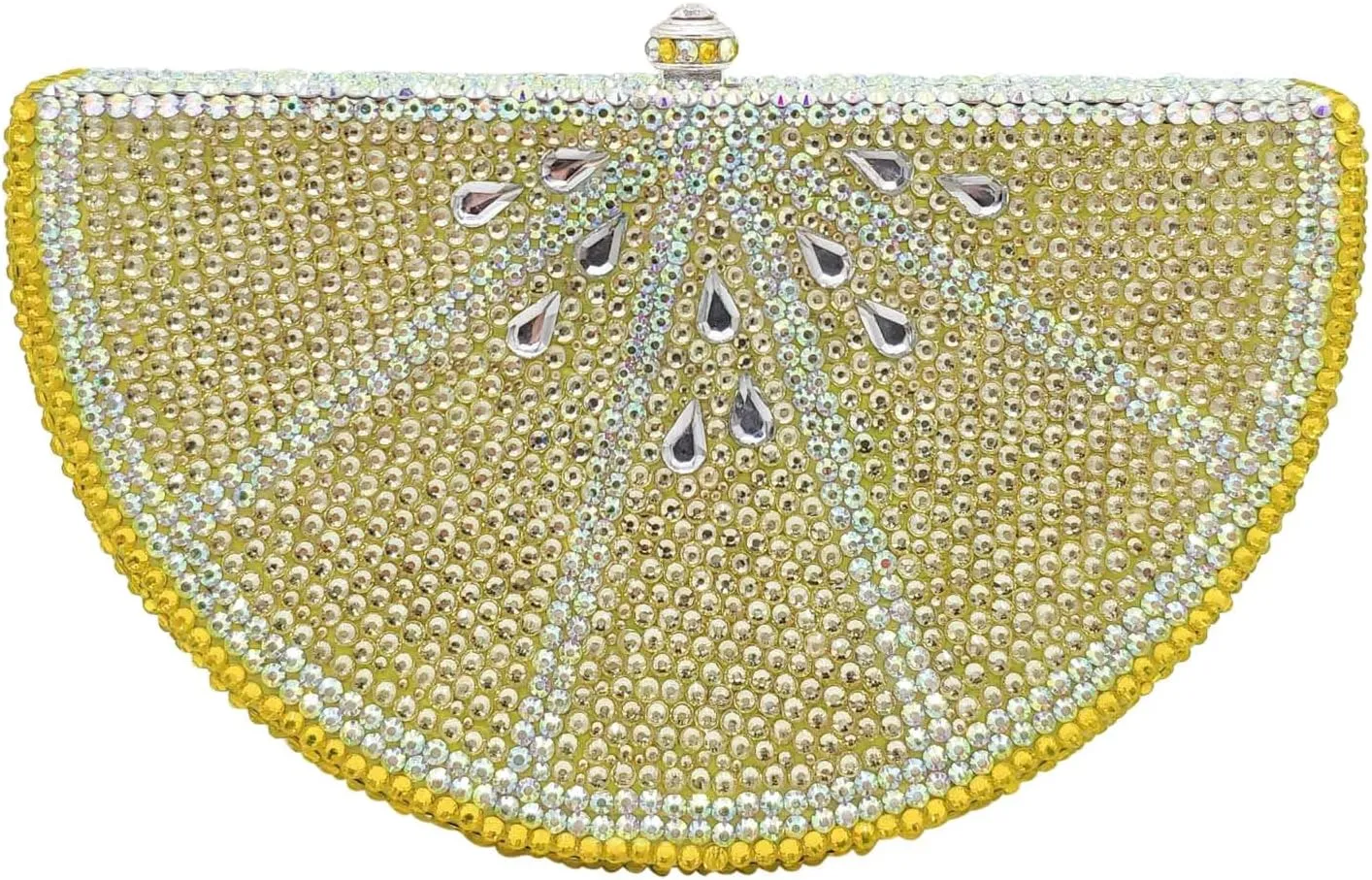Watermelon Slice Crystal Clutch Bag Women Fruits Evening Handbags Bridal Party Rhinestone Purse Wedding Bag,Mini