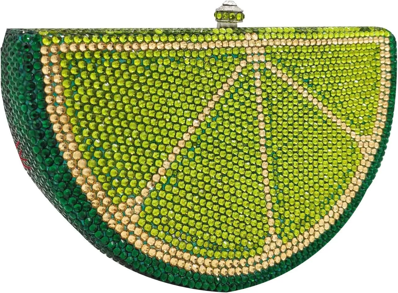Watermelon Slice Crystal Clutch Bag Women Fruits Evening Handbags Bridal Party Rhinestone Purse Wedding Bag,Mini