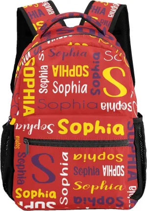 Waterproof Personalized Bookbag Custom Backpack with Name for Elementary Girls Boys, Unique Customized School Book Bag, Customize Back Pack Gift for Kids, 1 Pack