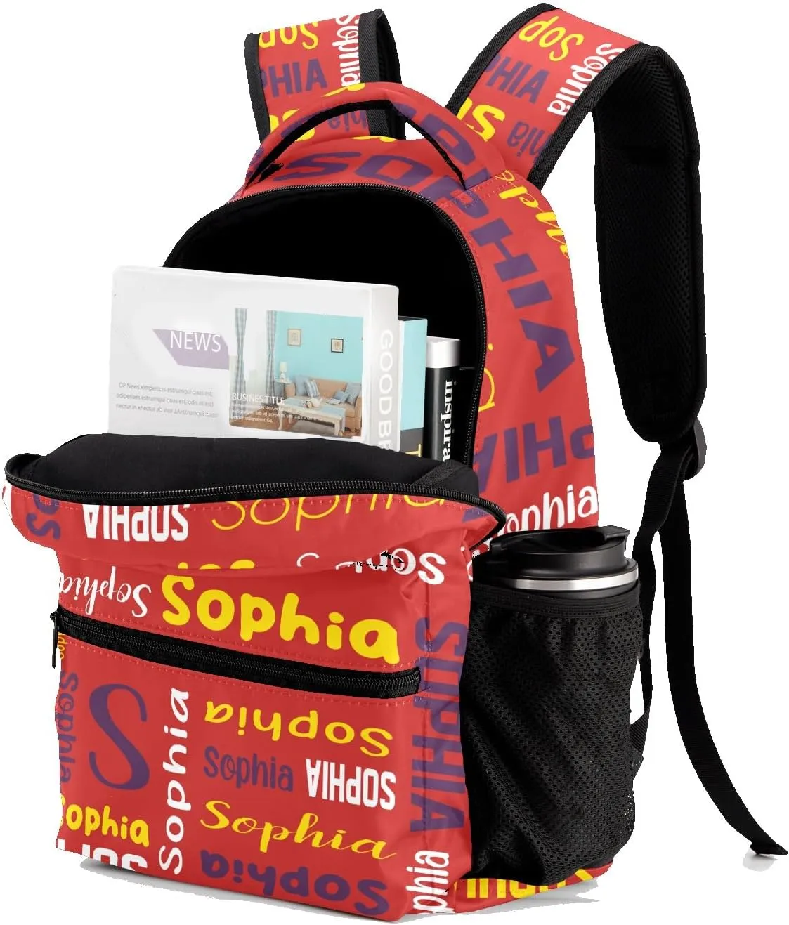 Waterproof Personalized Bookbag Custom Backpack with Name for Elementary Girls Boys, Unique Customized School Book Bag, Customize Back Pack Gift for Kids, 1 Pack