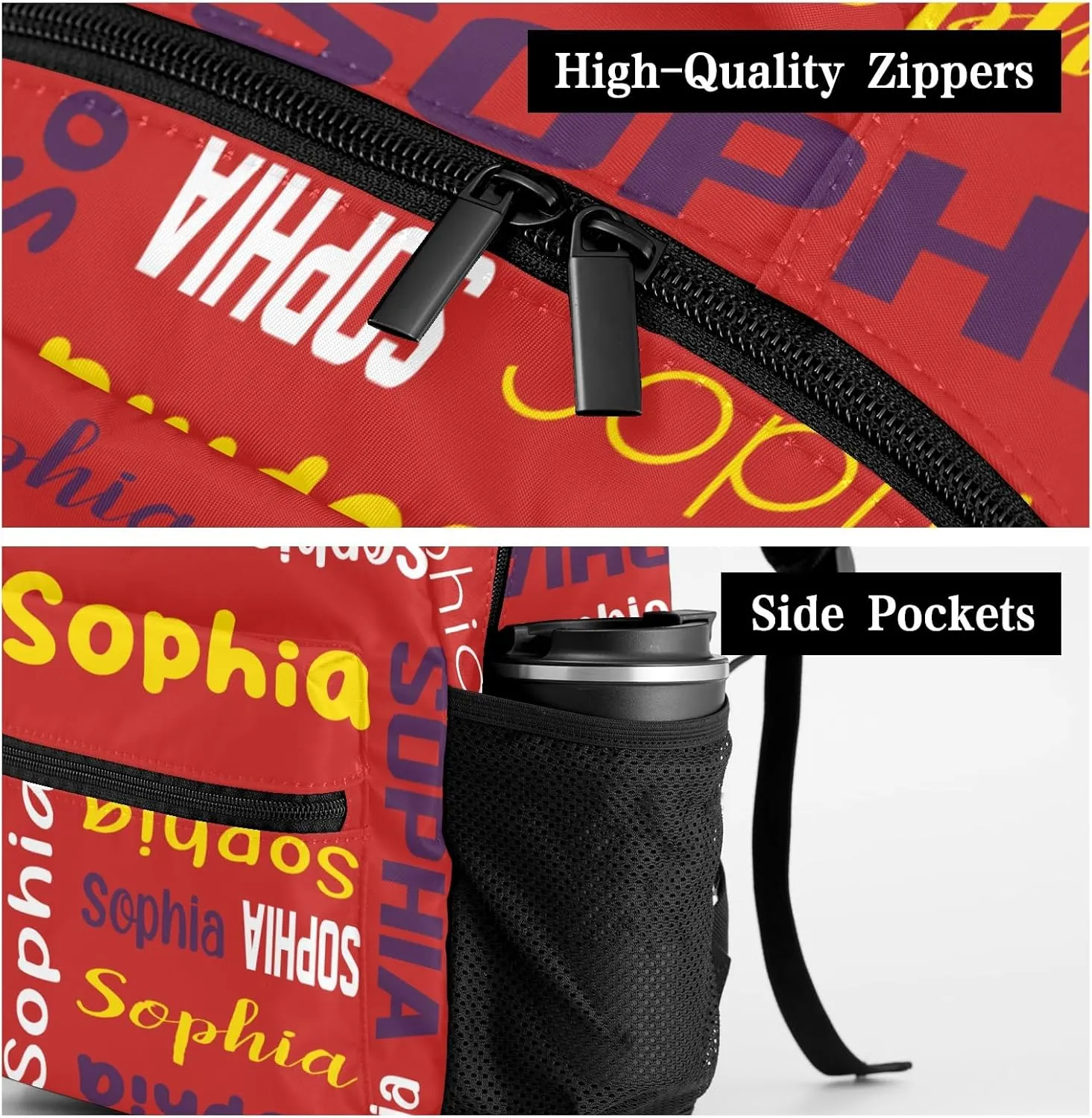 Waterproof Personalized Bookbag Custom Backpack with Name for Elementary Girls Boys, Unique Customized School Book Bag, Customize Back Pack Gift for Kids, 1 Pack