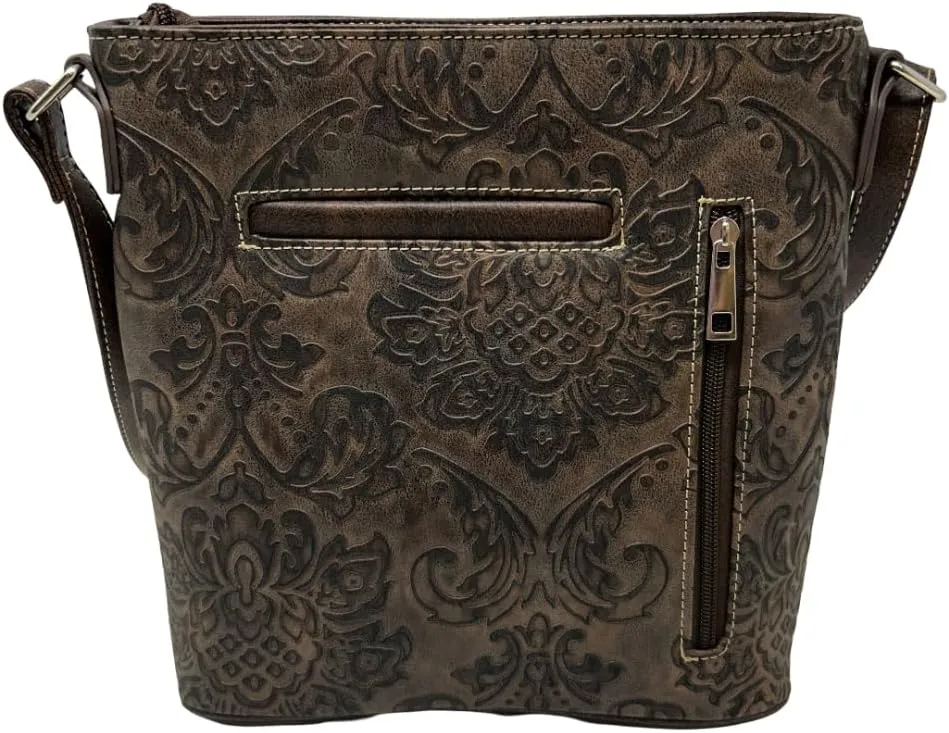 Western Leather Crossbody Purse for Women - Native American Shoulder Fringe Handbag