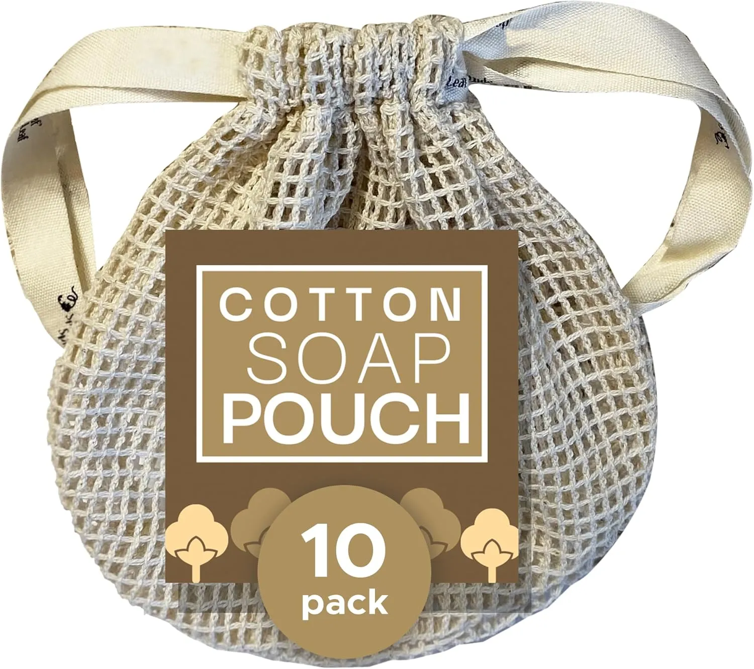 Whiffkitch Soap Pouch 10-Pack – Versatile Holder & Saver Set, Travel Soap Bags – Exfoliating Mesh Pouch, Cotton Soap Saver Bags for Shower & Bath, 4x5 inches