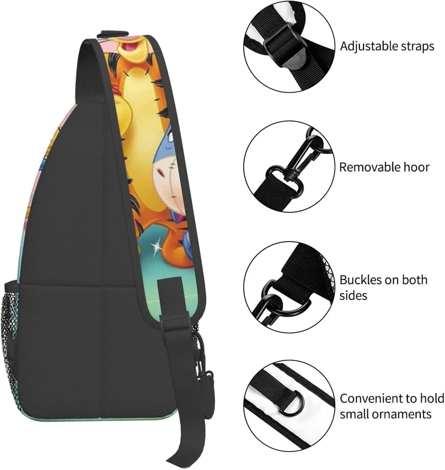 Win-nie The Pooh Crossbody Bag Sling Shoulder Bag for Outdoor Travel Sports Camping Hiking Shoulder Bags