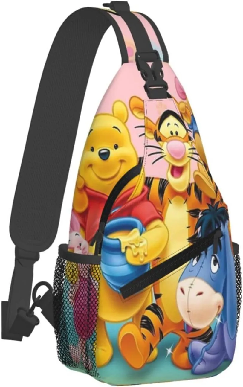 Win-nie The Pooh Crossbody Bag Sling Shoulder Bag for Outdoor Travel Sports Camping Hiking Shoulder Bags