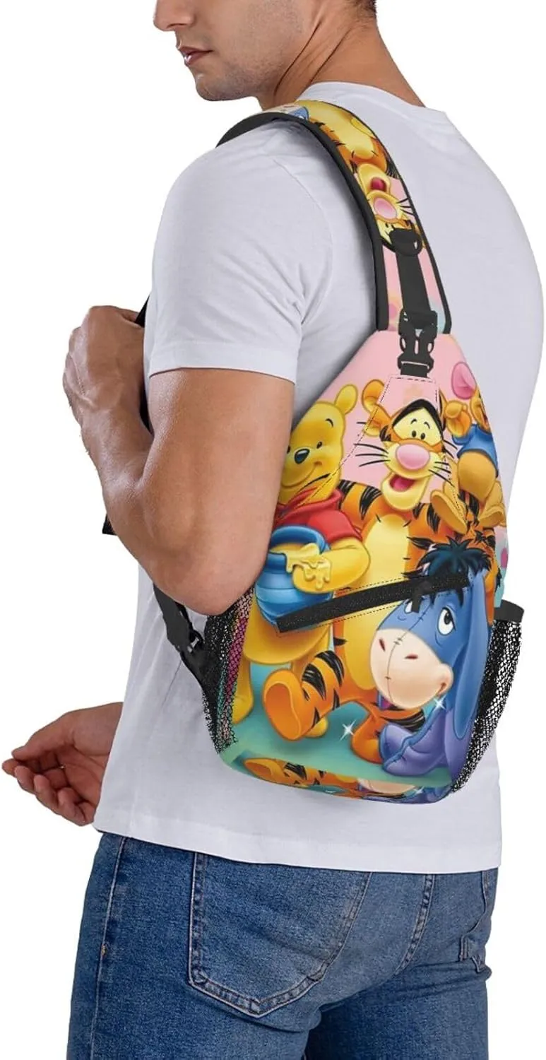 Win-nie The Pooh Crossbody Bag Sling Shoulder Bag for Outdoor Travel Sports Camping Hiking Shoulder Bags