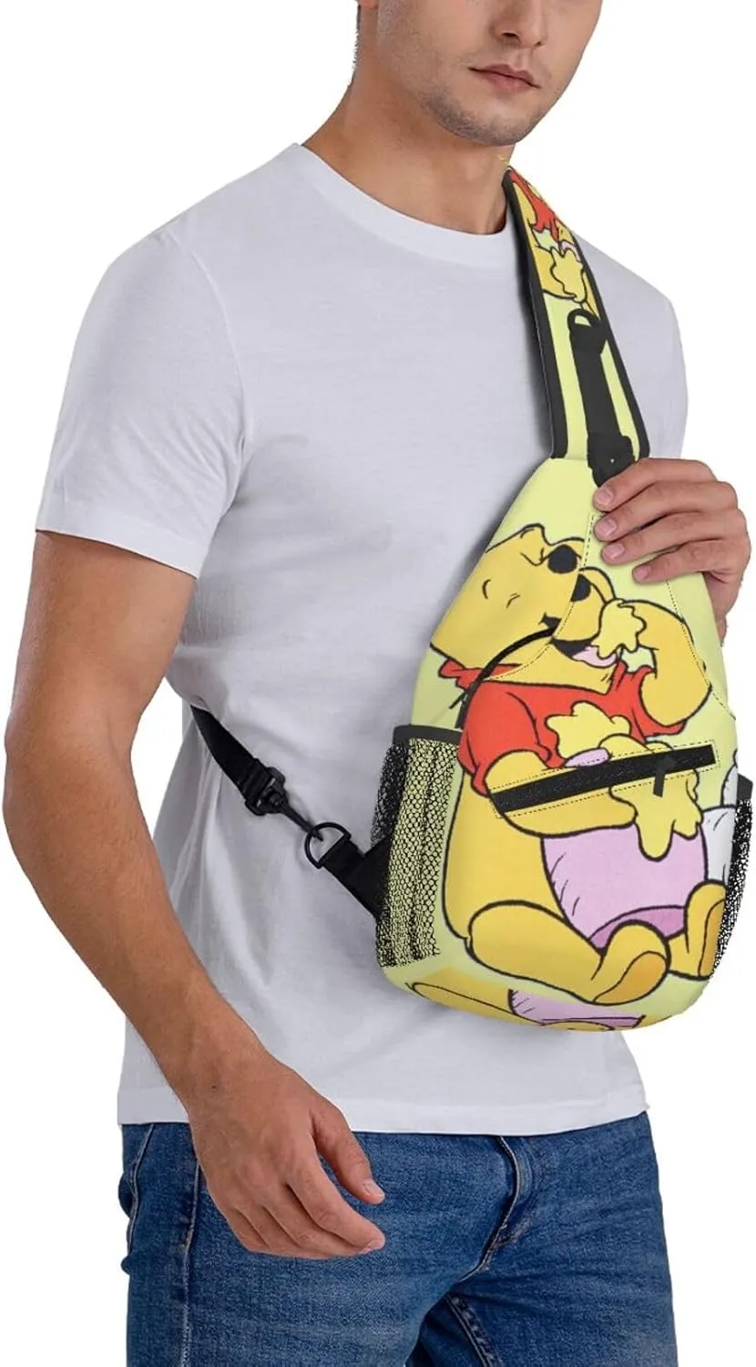 Win-nie The Pooh Crossbody Bag Sling Shoulder Bag for Outdoor Travel Sports Camping Hiking Shoulder Bags