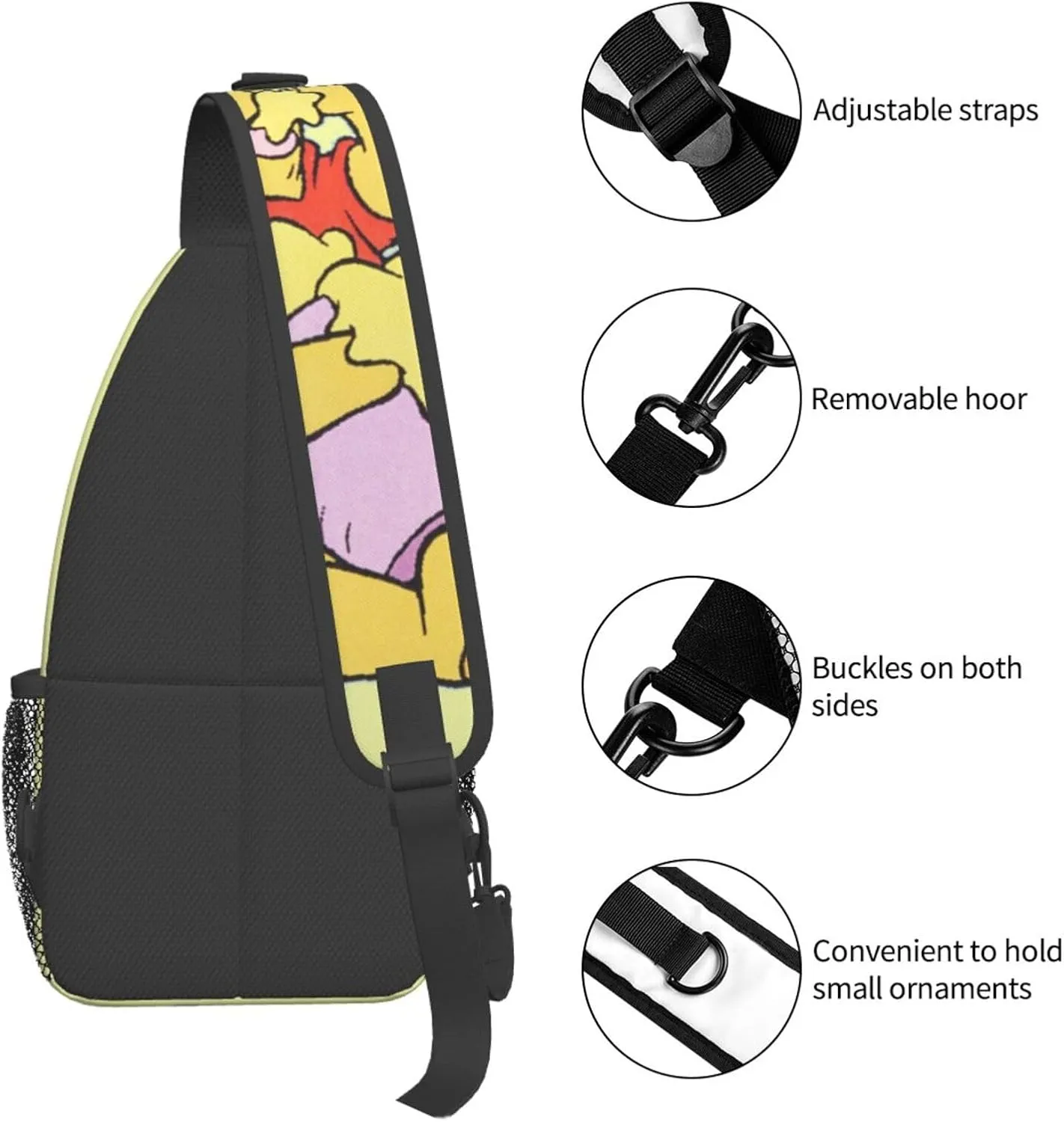 Win-nie The Pooh Crossbody Bag Sling Shoulder Bag for Outdoor Travel Sports Camping Hiking Shoulder Bags