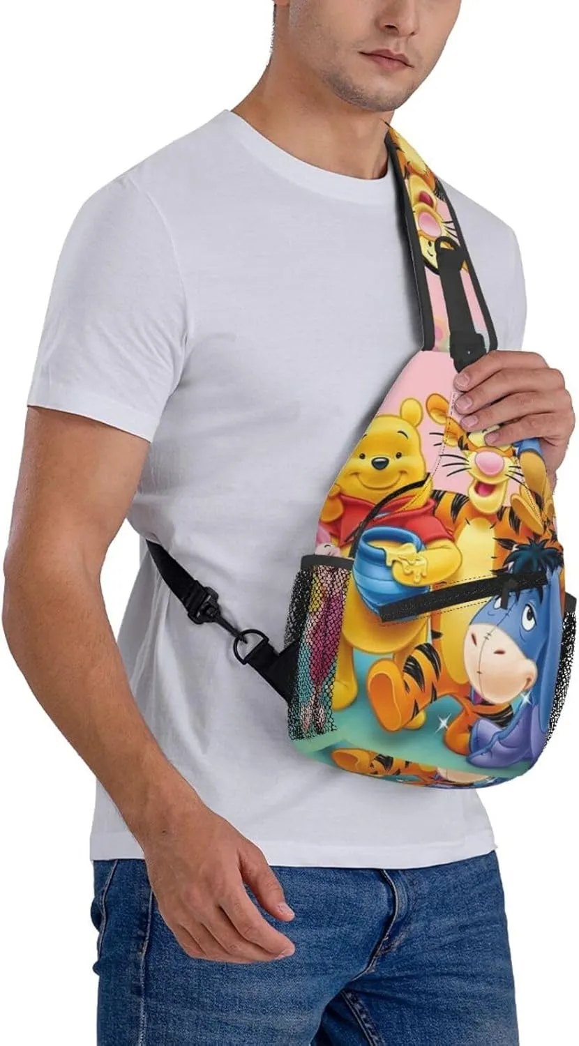 Win-nie The Pooh Crossbody Bag Sling Shoulder Bag for Outdoor Travel Sports Camping Hiking Shoulder Bags