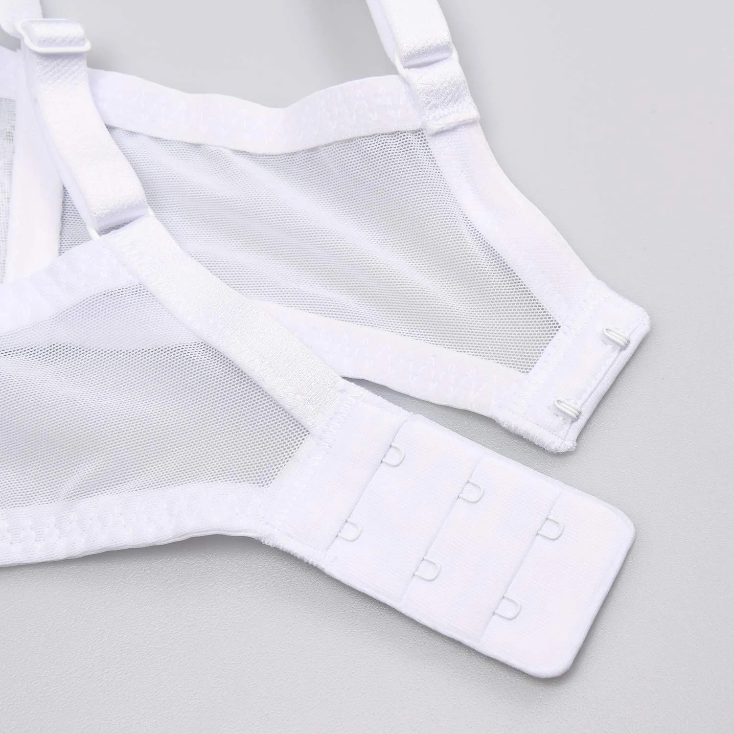 Wingslove Women's Sexy Bra Sheer Lace Bra Plunge Unlined Full Coverage See Through Underwire Bra