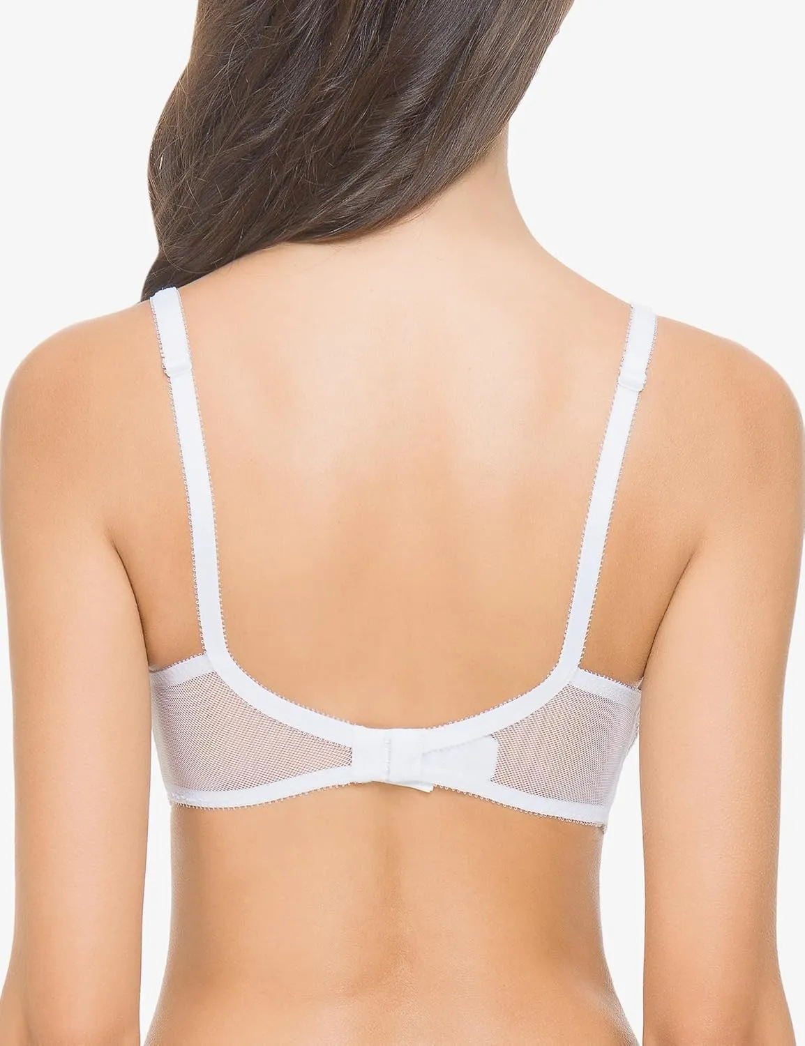 Wingslove Women's Sexy Bra Sheer Lace Bra Plunge Unlined Full Coverage See Through Underwire Bra