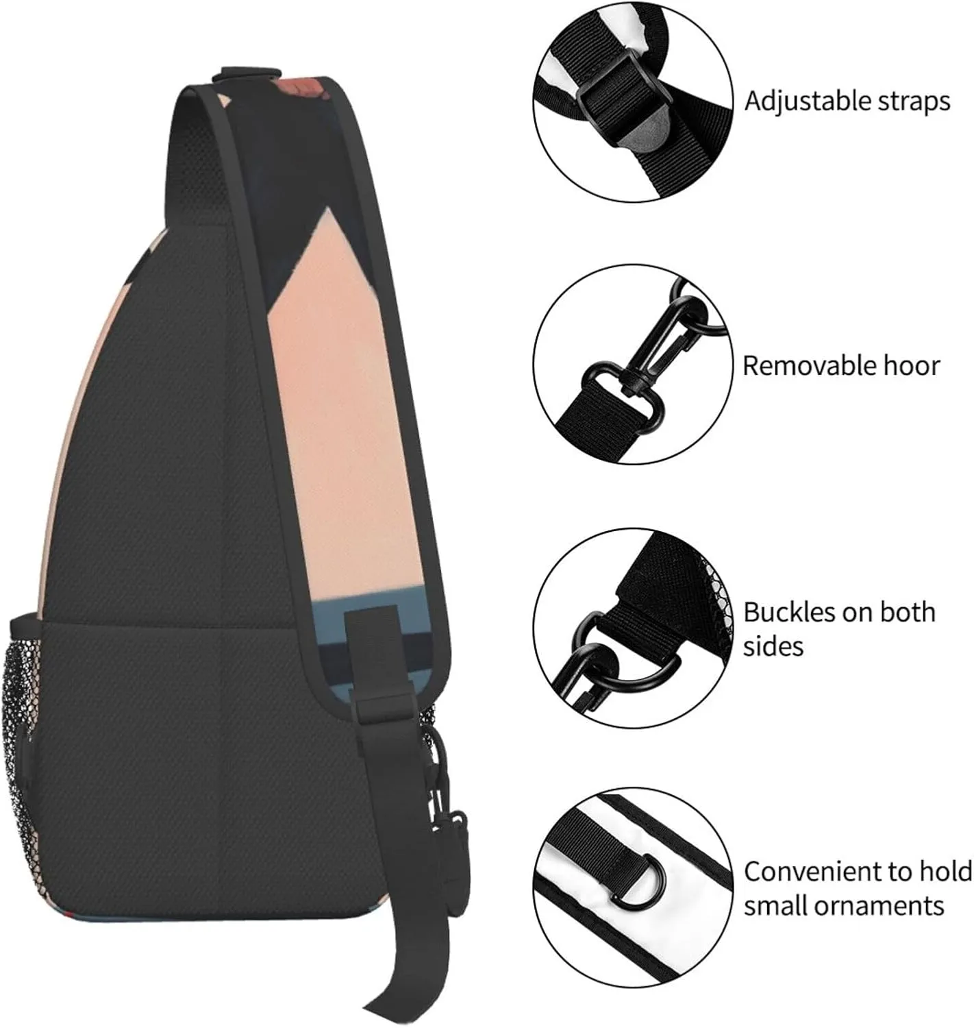Woman Walking Backpack Travel Hiking Daypack Chest Bags Crossbody Shoulder Bag