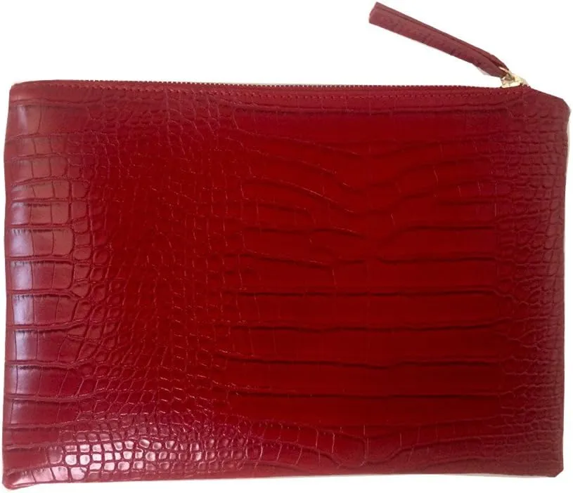 Women Clutches Crocodile Grain PU Leather Envelope Clutch Bag