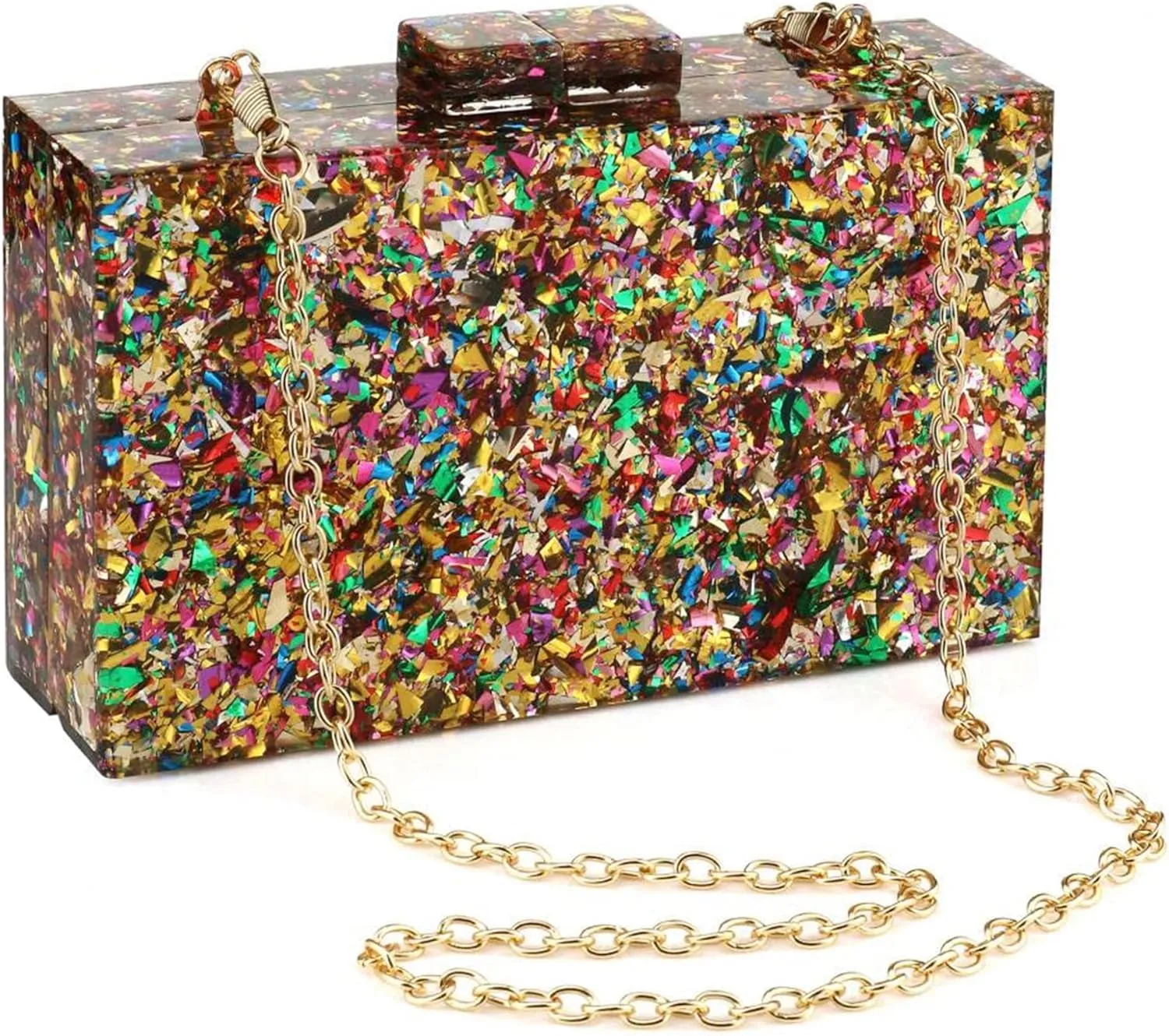 Women Clutches Evening Bags Acrylic Multicolor Purses and Handbags Shoulder Cross Body Bag Formal Wedding Prom Party