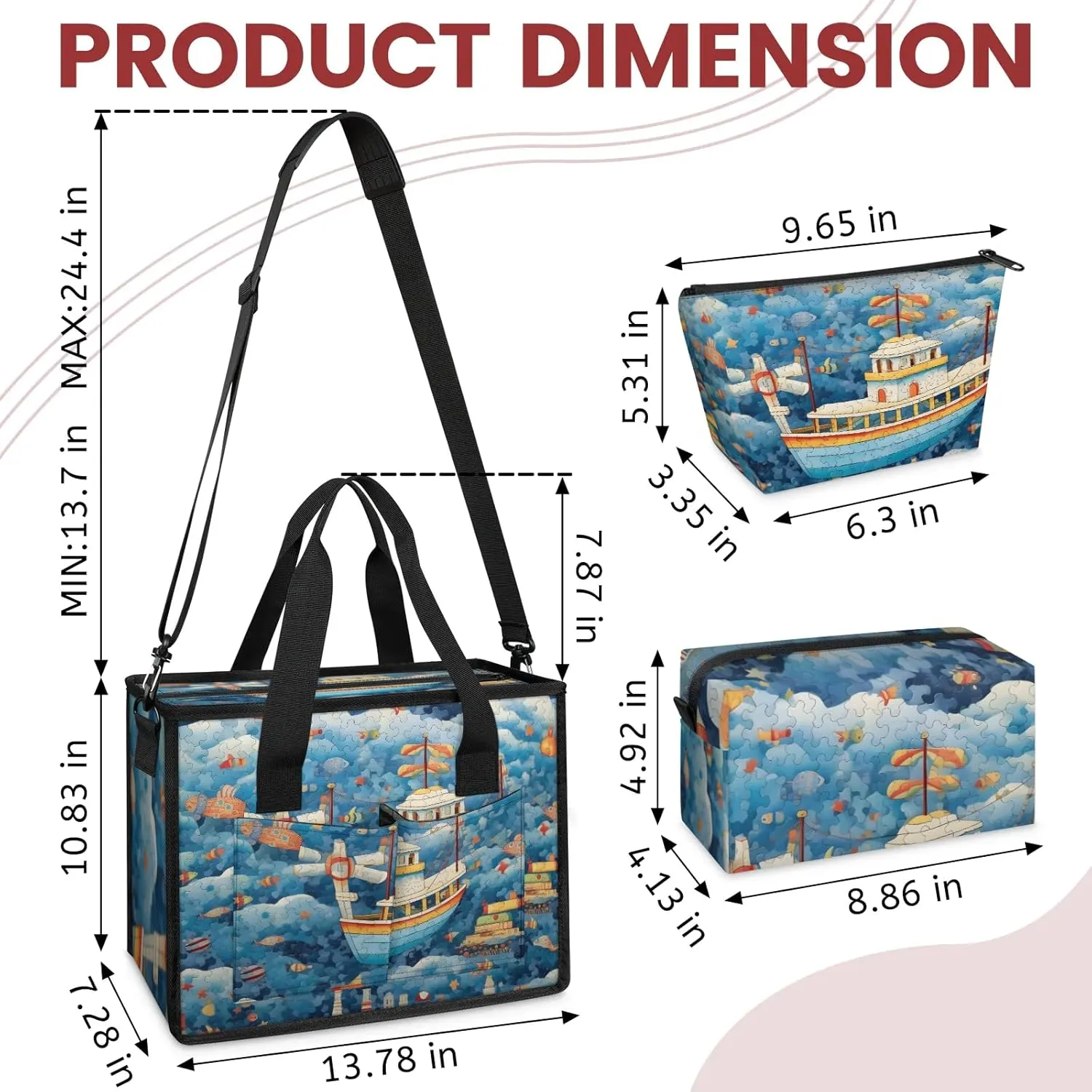 Women Fashion Tote Bag Wallet Shoulder Bags Set 3PCS Top Handle Satchel Purse Large Zippered Handbag Daily Use
