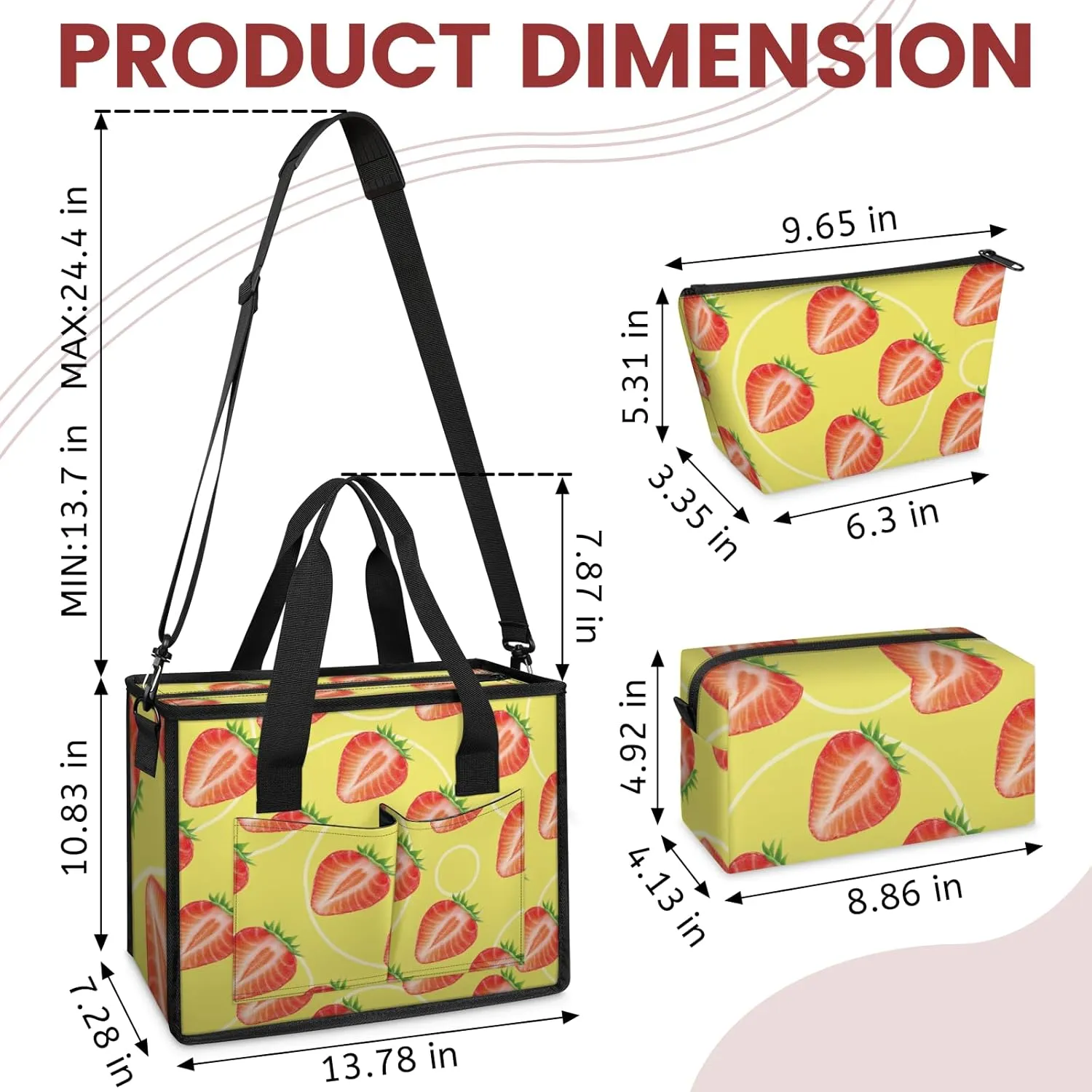 Women Fashion Tote Bag Wallet Shoulder Bags Set 3PCS Top Handle Satchel Purse Large Zippered Handbag Daily Use