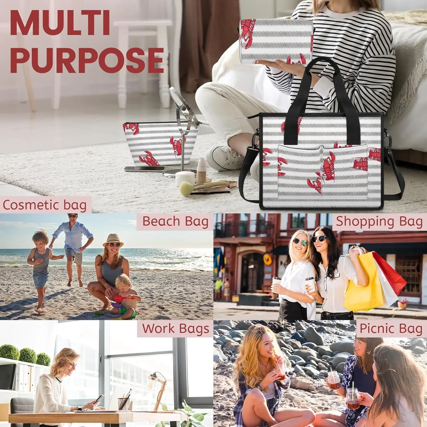 Women Fashion Tote Bag Wallet Shoulder Bags Set 3PCS Top Handle Satchel Purse Large Zippered Handbag Daily Use