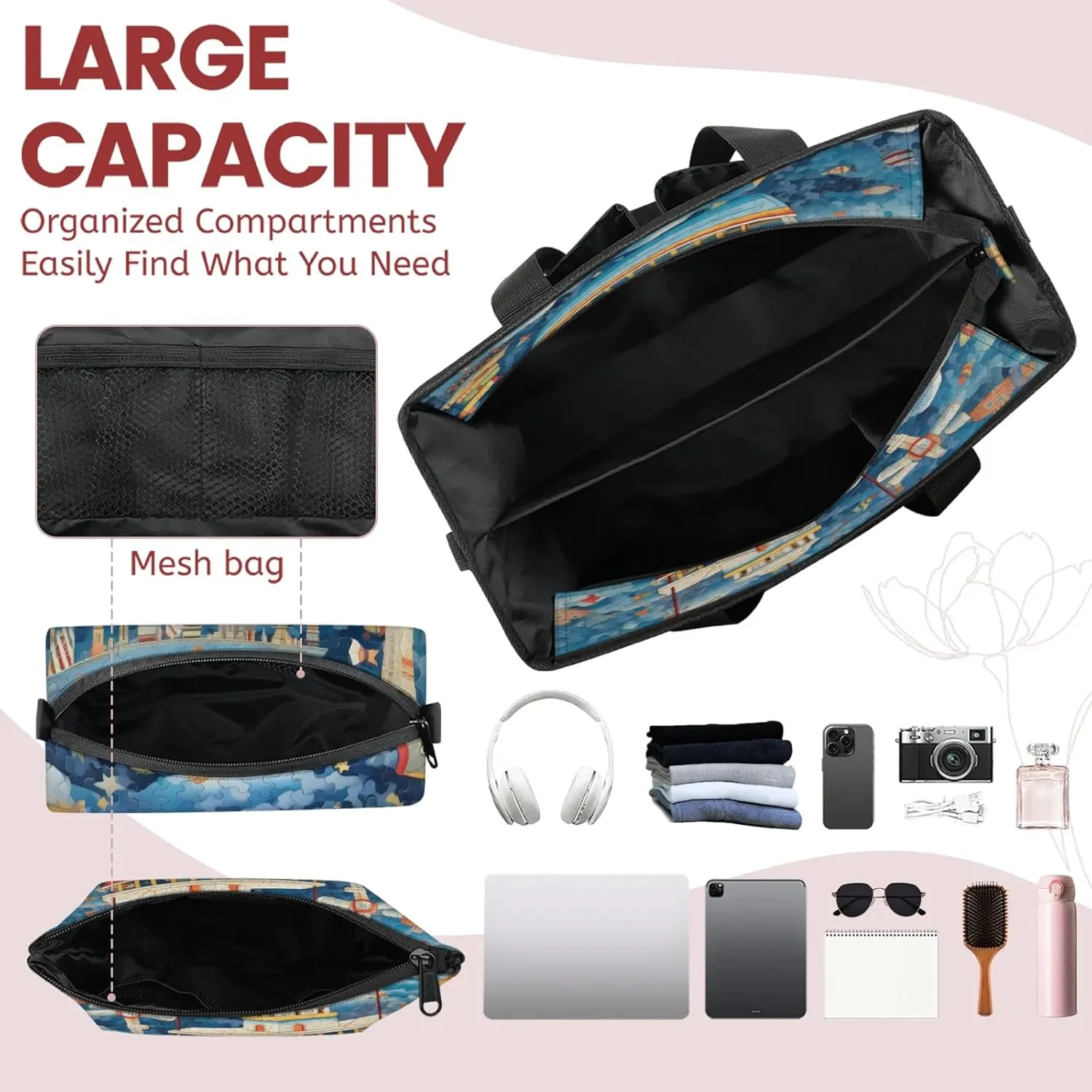 Women Fashion Tote Bag Wallet Shoulder Bags Set 3PCS Top Handle Satchel Purse Large Zippered Handbag Daily Use