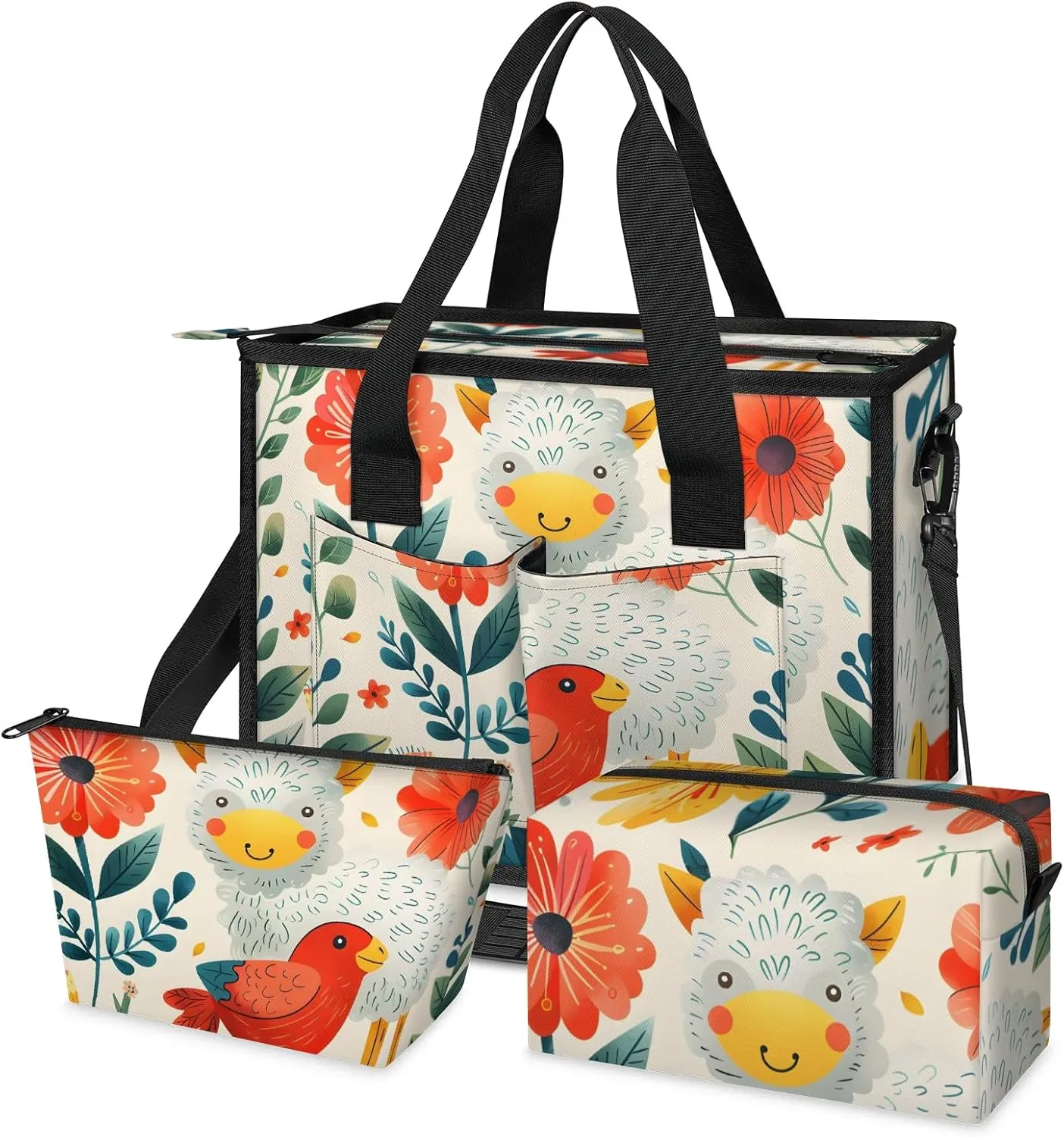Women Fashion Tote Bag Wallet Shoulder Bags Set 3PCS Top Handle Satchel Purse Large Zippered Handbag