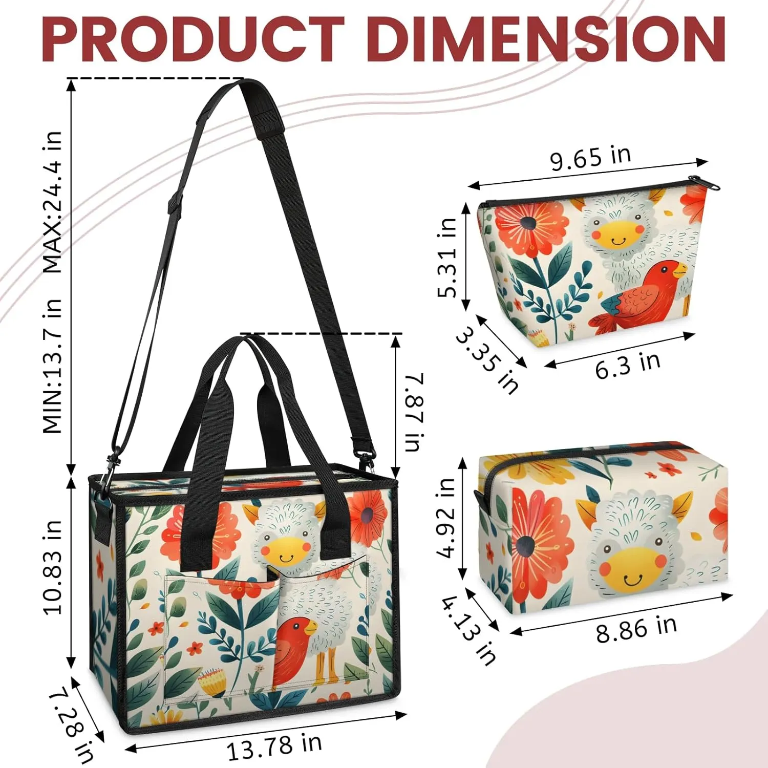 Women Fashion Tote Bag Wallet Shoulder Bags Set 3PCS Top Handle Satchel Purse Large Zippered Handbag