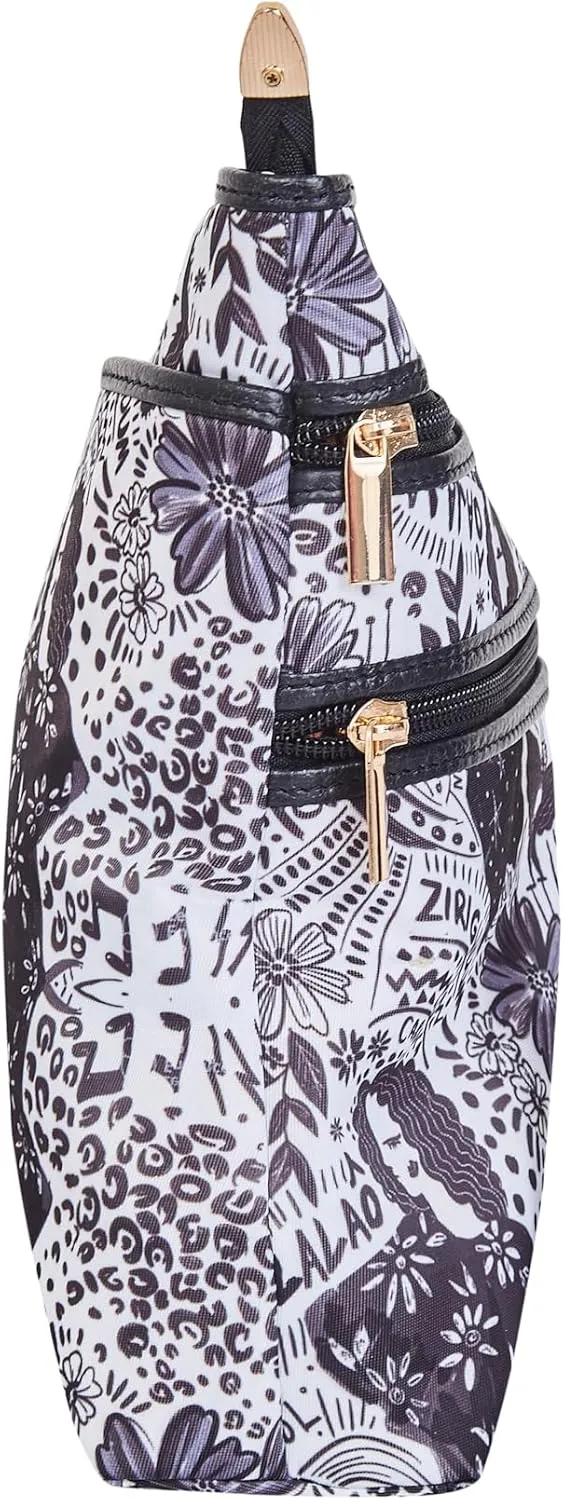 Women genuine leather trim crossbody bag