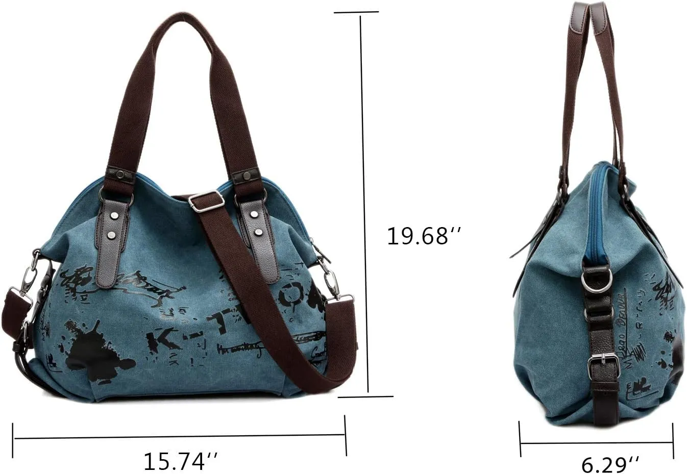 Women Handbag Casual Vintage Hobo Canvas Daily Purse Shoulder Tote Shopper Bag