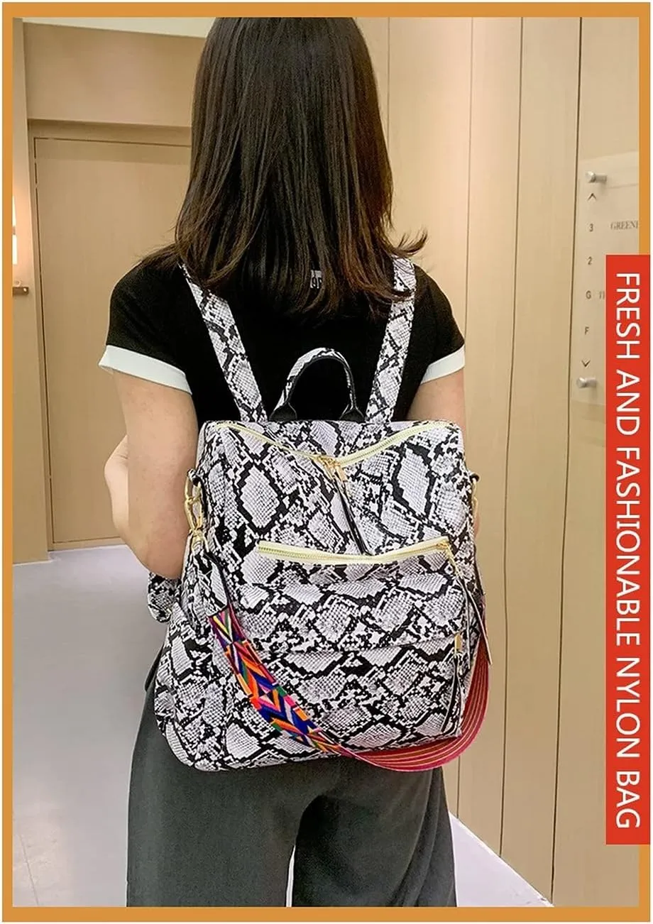 Women Messenger Bag Cellphone Bags PU Leather Hipster Shoulder Bag Travel Best Choice Convertible Satchel Handbags, Serpentine White, One Size