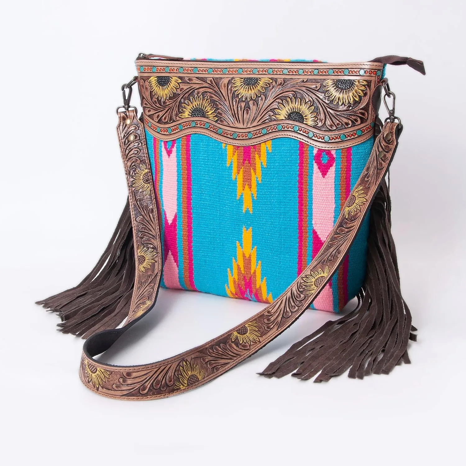 Women Natural Cowhide Leather Crossbody Bag With Adjustable Detachable Strap