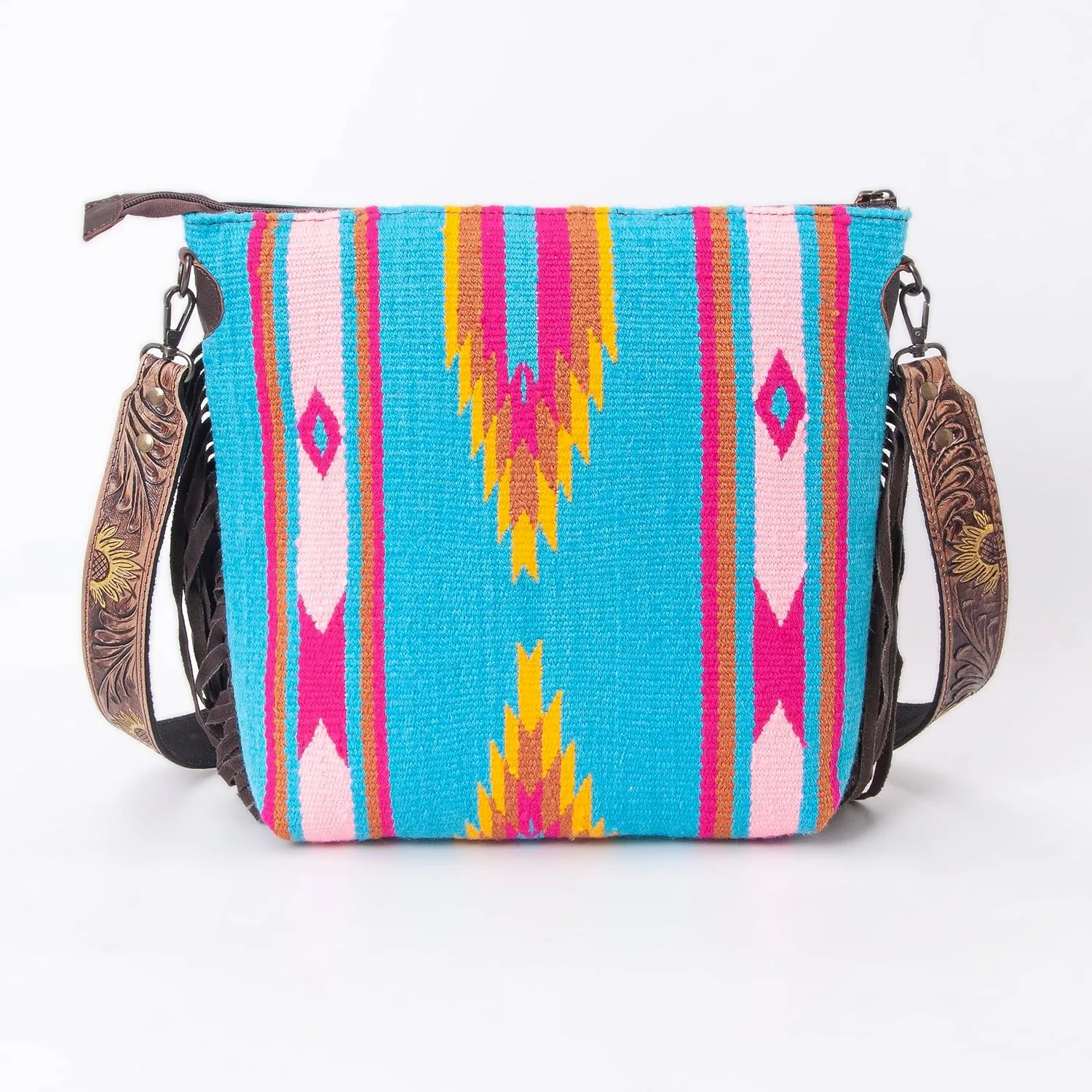 Women Natural Cowhide Leather Crossbody Bag With Adjustable Detachable Strap