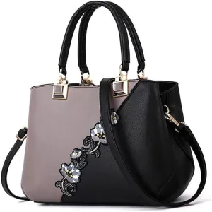 Women Soft Synthetic PU Leather Female Contrasting color Fur ball Totes Clutches Shoulder Diagonal Crossbody Bags