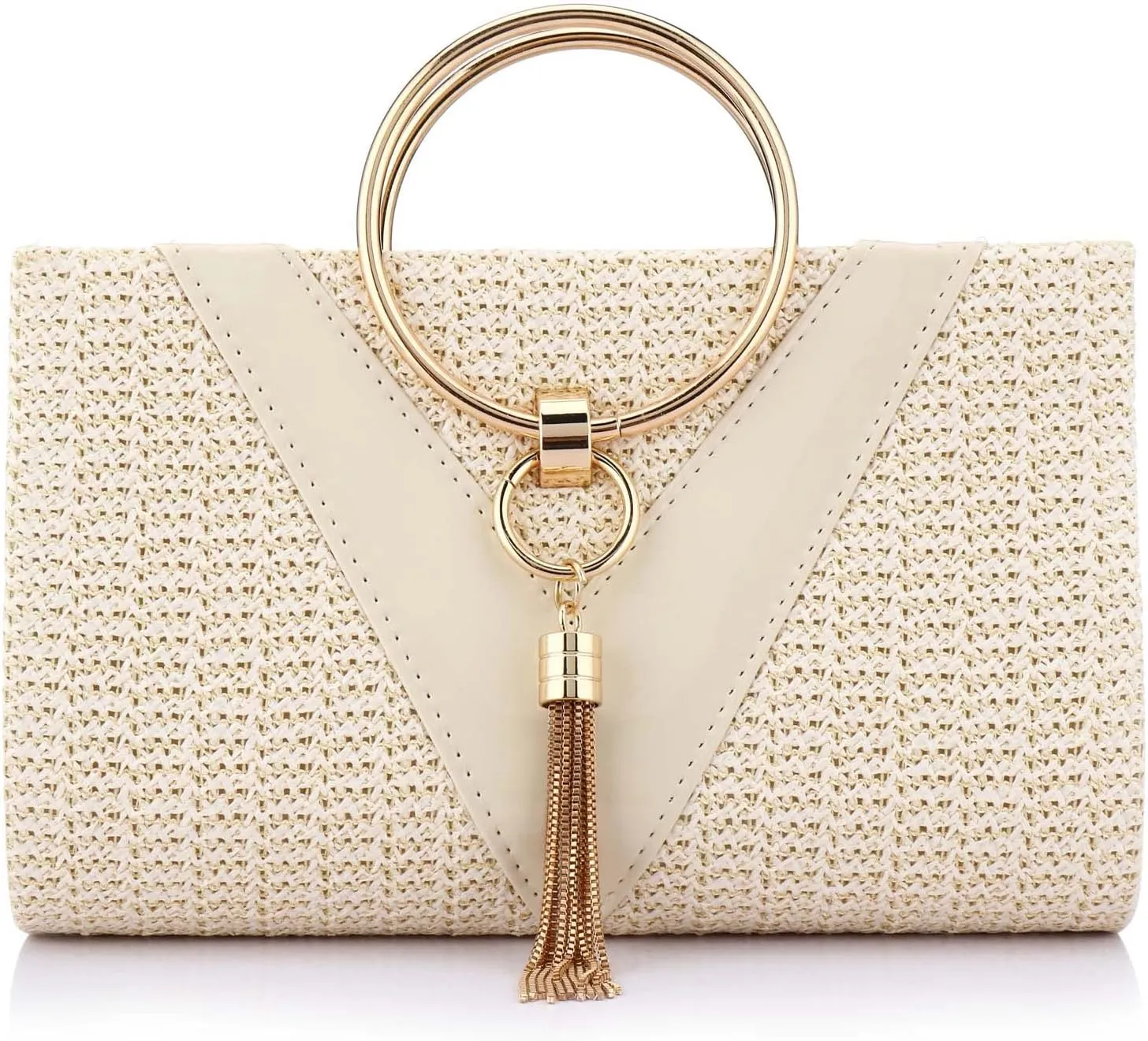 Women Straw Bag Evening Clutch Purse Elegant Handbags Formal Party Clutches Purses for Wedding/Prom/Cocktail