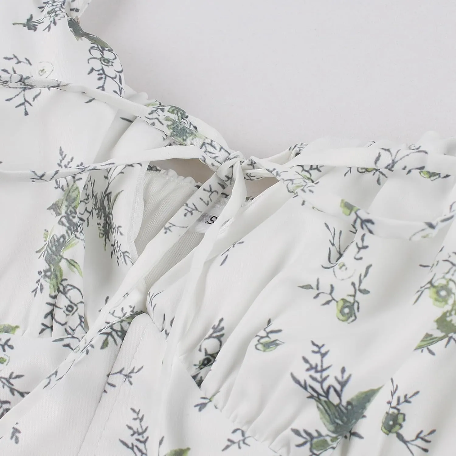Women Summer Boho Dress Spaghetti Straps Split Sling Dress Women Floral Corset Dress A-Line Casual Sundress