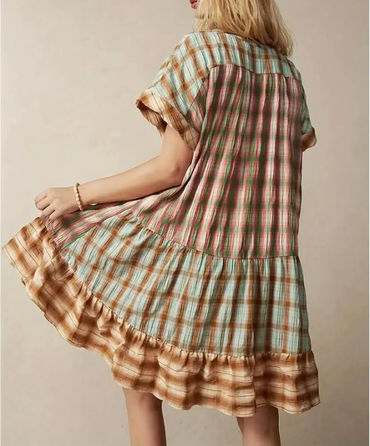 Women Y2k Babydoll Mini Dress Boho Floral Tie up Button Sleeveless Short Dress Ruffle Flowy Sundress Beachwear Dress
