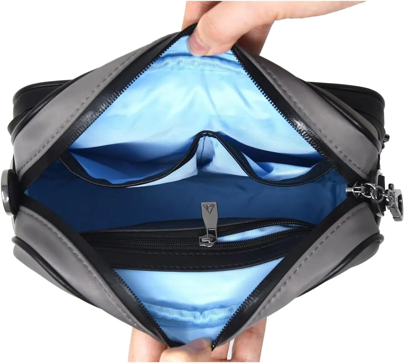 Womens Anti-Theft Water-Proof Travel Crossbody Bag with Slash-Resistant Faux Leather & Locking Clasps Strap