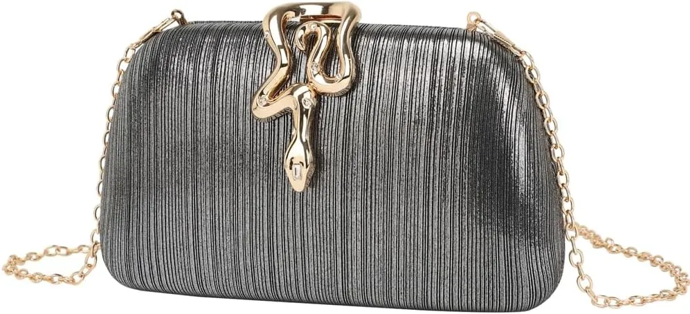 Women's Clutches Purses Formal Evening Bags with Snake Buckle Wedding Prom Cocktail Party Shoulder Crossbody Handbags 2025