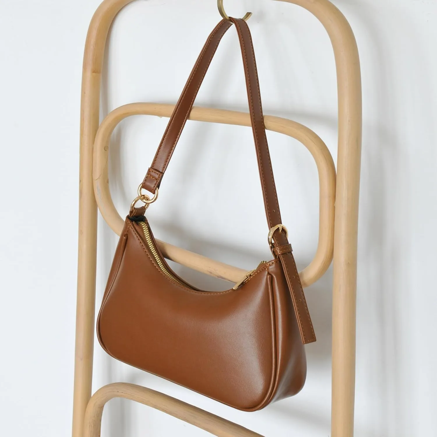 Women's Crescent Shoulder Bag Vegan Leather Chain Cross body bag Convertible Handbag