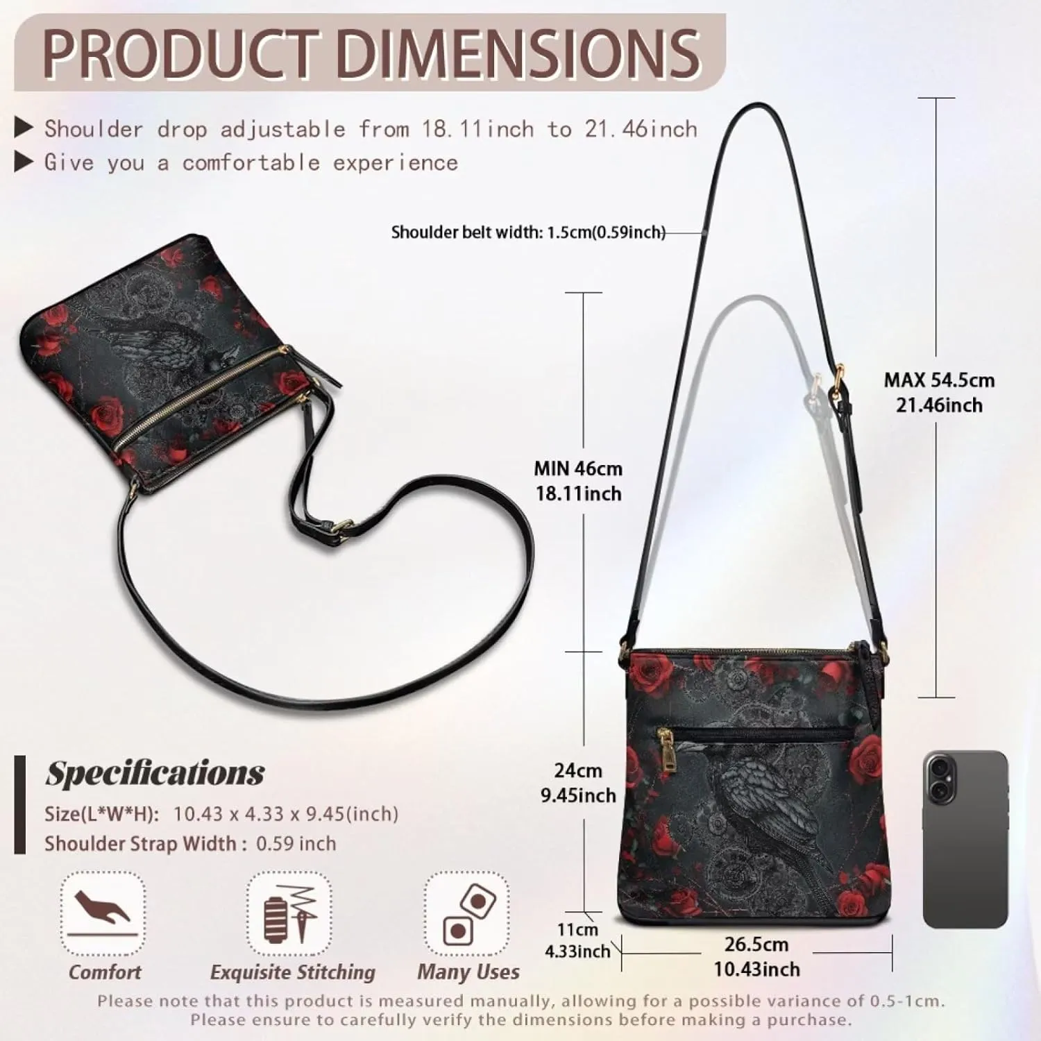 Women's Crossbody Bag Purse Shoulder Bag with Adjustable Strap,Trendy Leather Hobo Handbags Sling Bag Purse