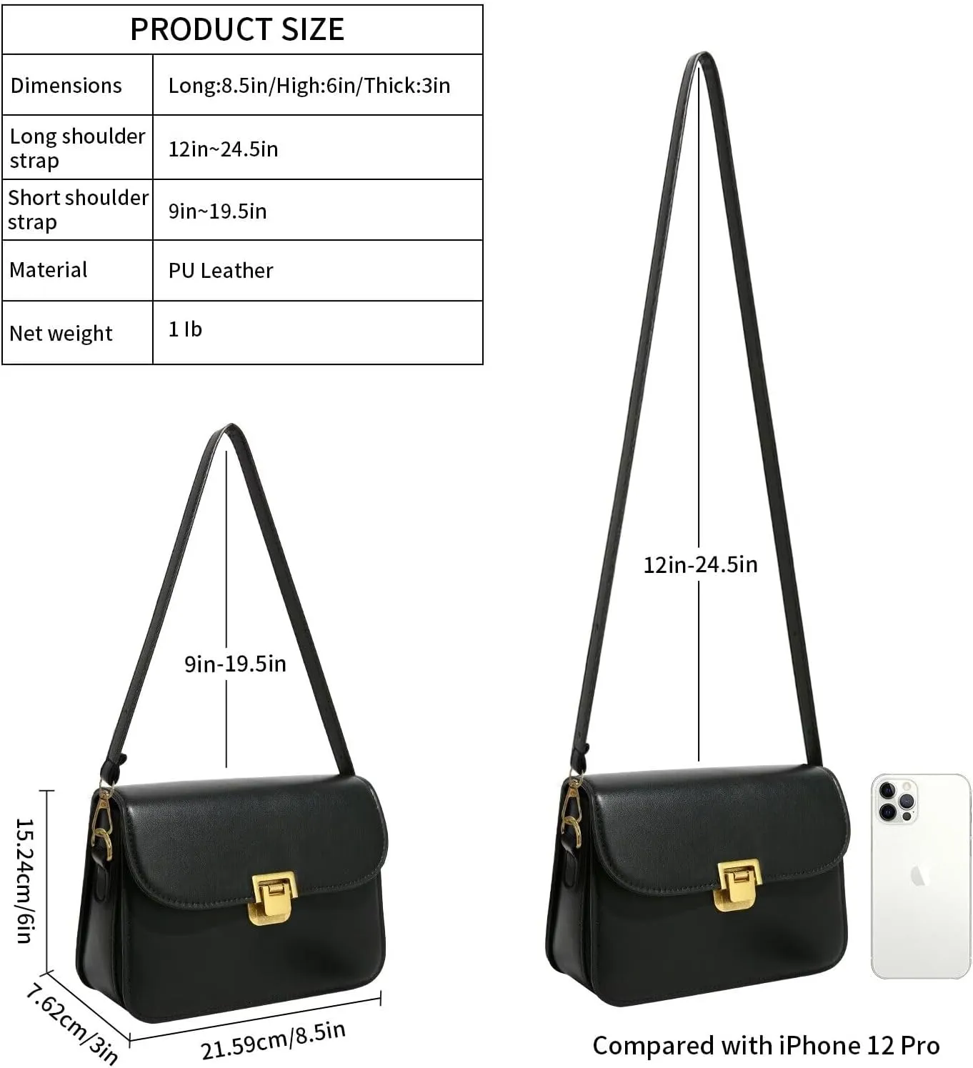 Women’s Crossbody Purse | Adjustable Strap, Convertible to Shoulder Bag, Small Handbag with Removable Strap