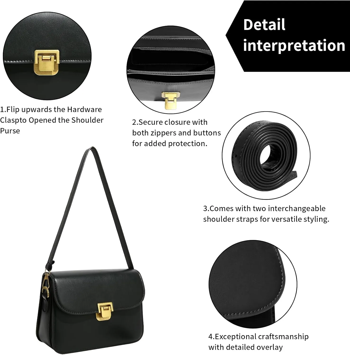 Women’s Crossbody Purse | Adjustable Strap, Convertible to Shoulder Bag, Small Handbag with Removable Strap
