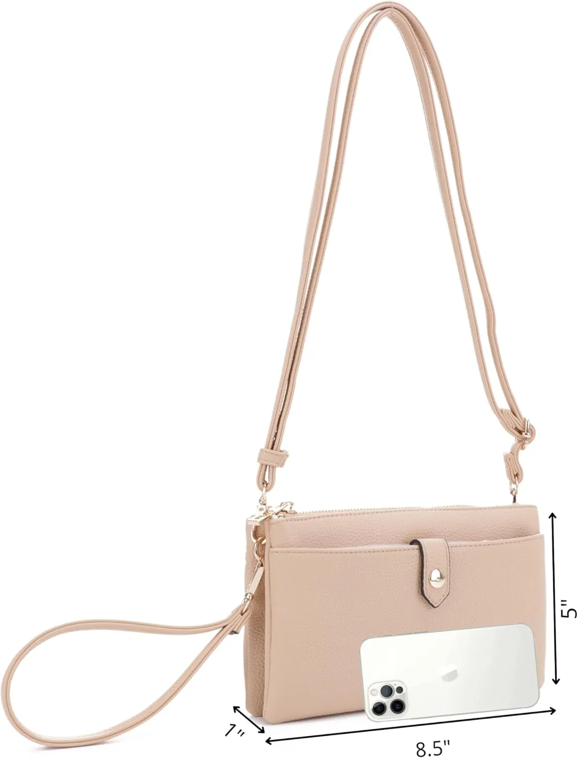 Women's Crossbody Shoulder Bag Cell Phone Purse Wallet Wristlet Clutch with Adjustable Strap and Zipper
