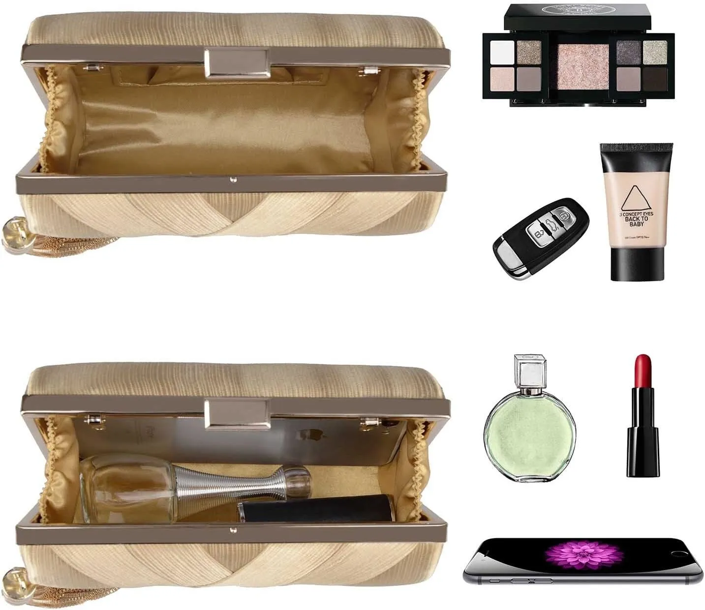Women's Elegant Tassel Evening Bag Clutch Purse for Bride Wedding Prom Night Out Party